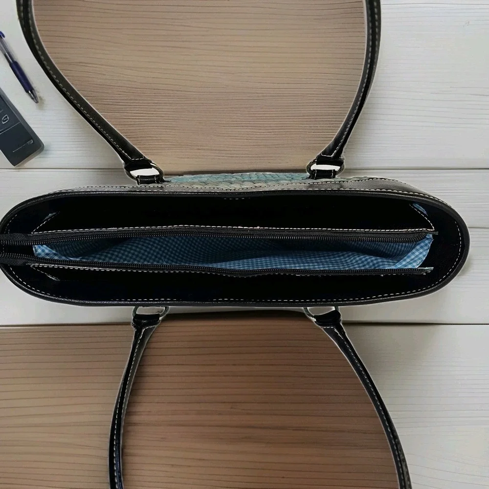 Woven‎ Turquoise Blue Straw Shoulder Bag